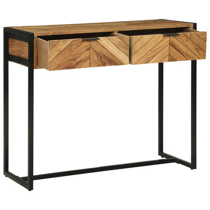 Wandtafel met lade Bruin 90 x 35 x 75 cm Massief Acaciahout
