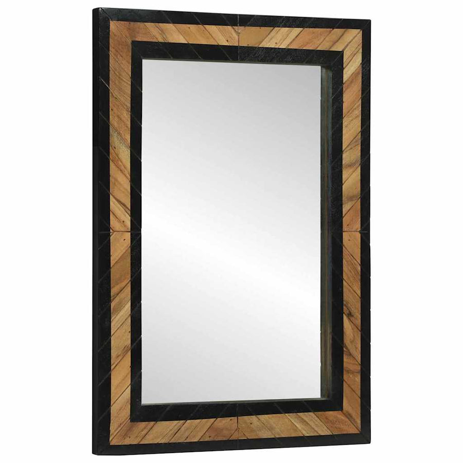 Spiegel Zwart En Bruin Massief Hout Acacia 70 x 2 x 70 cm