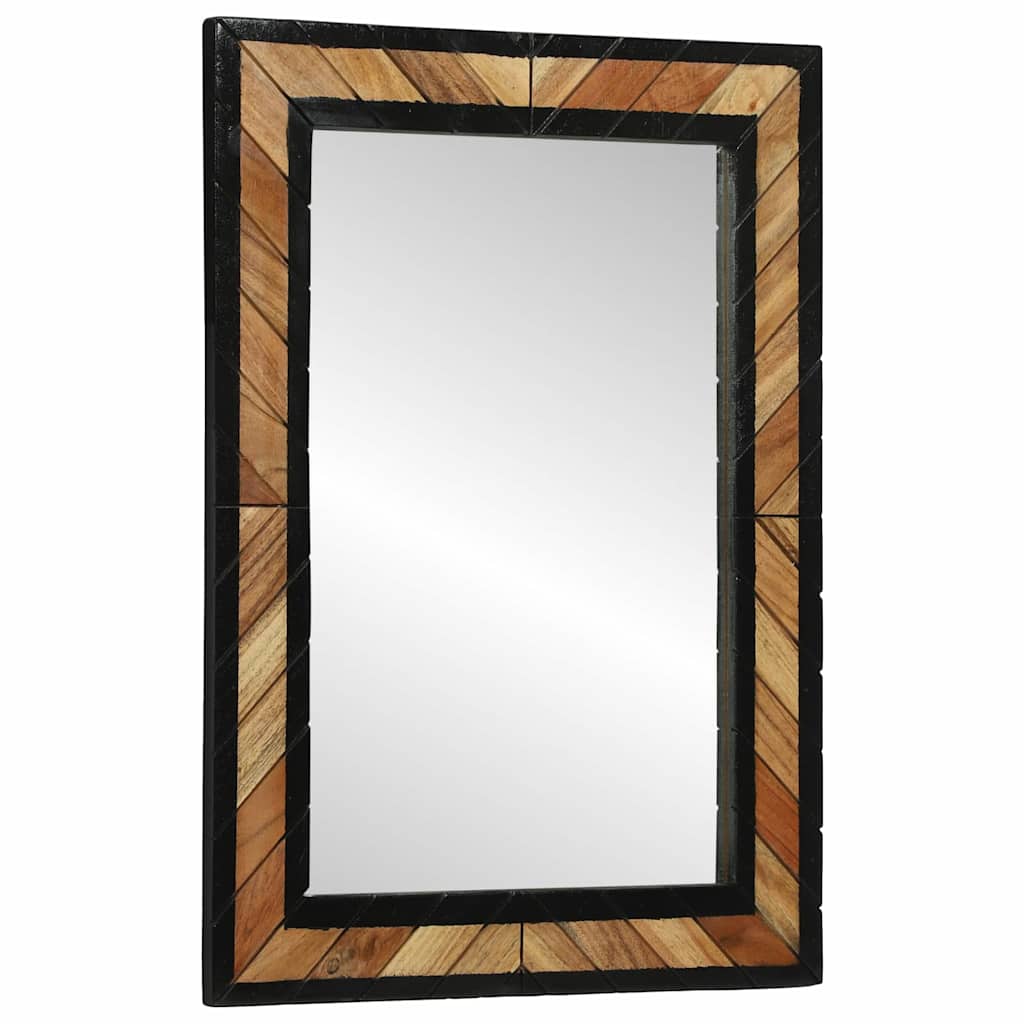 Spiegel Zwart En Bruin Massief Hout Acacia 70 x 2 x 70 cm