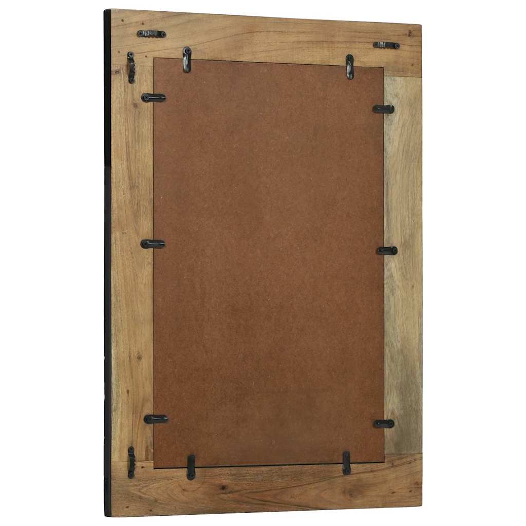 Spiegel Zwart En Bruin Massief Hout Acacia 70 x 2 x 70 cm