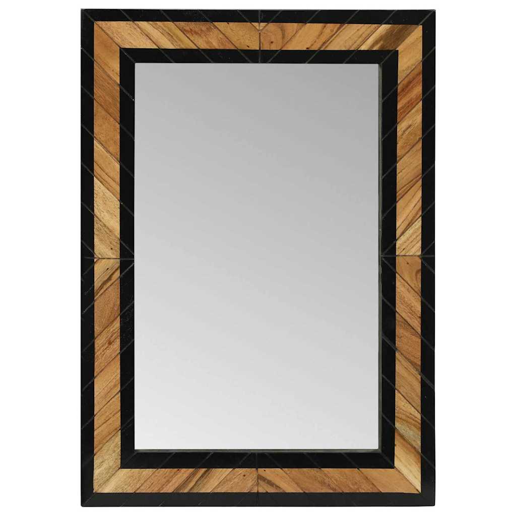 Spiegel Zwart En Bruin Massief Hout Acacia 70 x 2 x 70 cm