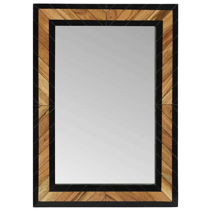 Spiegel Zwart En Bruin Massief Hout Acacia 70 x 2 x 70 cm
