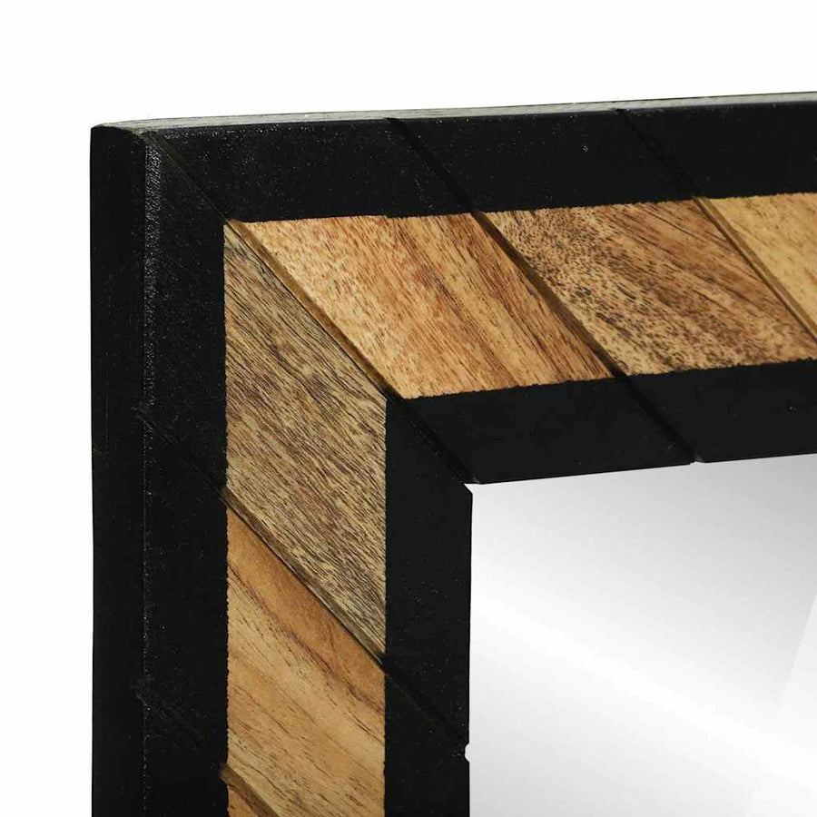 Wandspiegel Zwart en Bruin 50 x 2 x 90 cm Massief Acaciahout