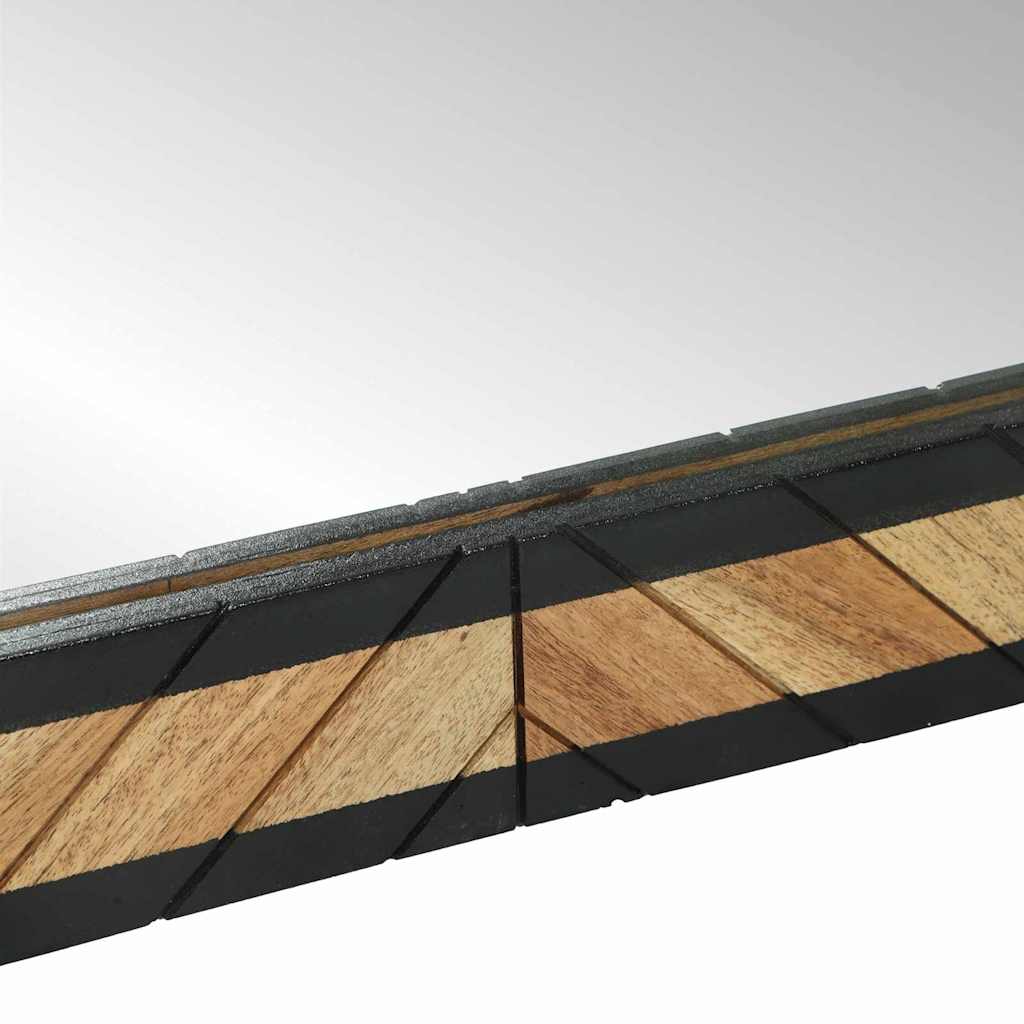 Wandspiegel Zwart en Bruin 50 x 2 x 90 cm Massief Acaciahout