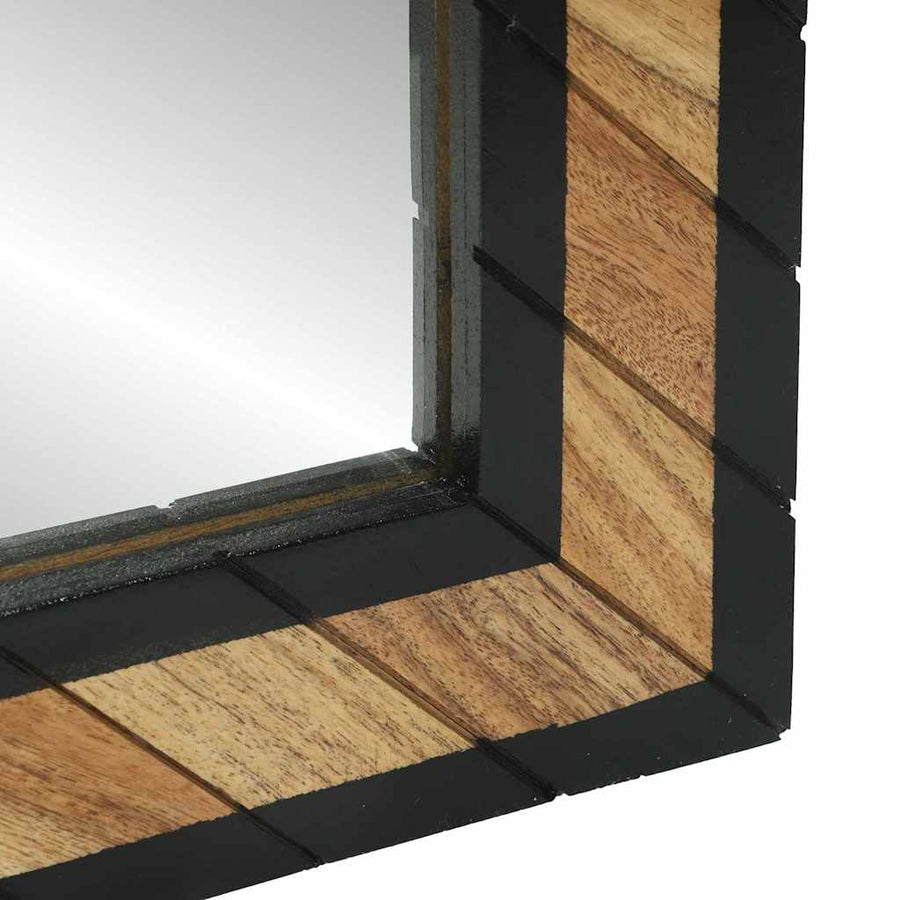 Wandspiegel Zwart en Bruin 50 x 2 x 90 cm Massief Acaciahout