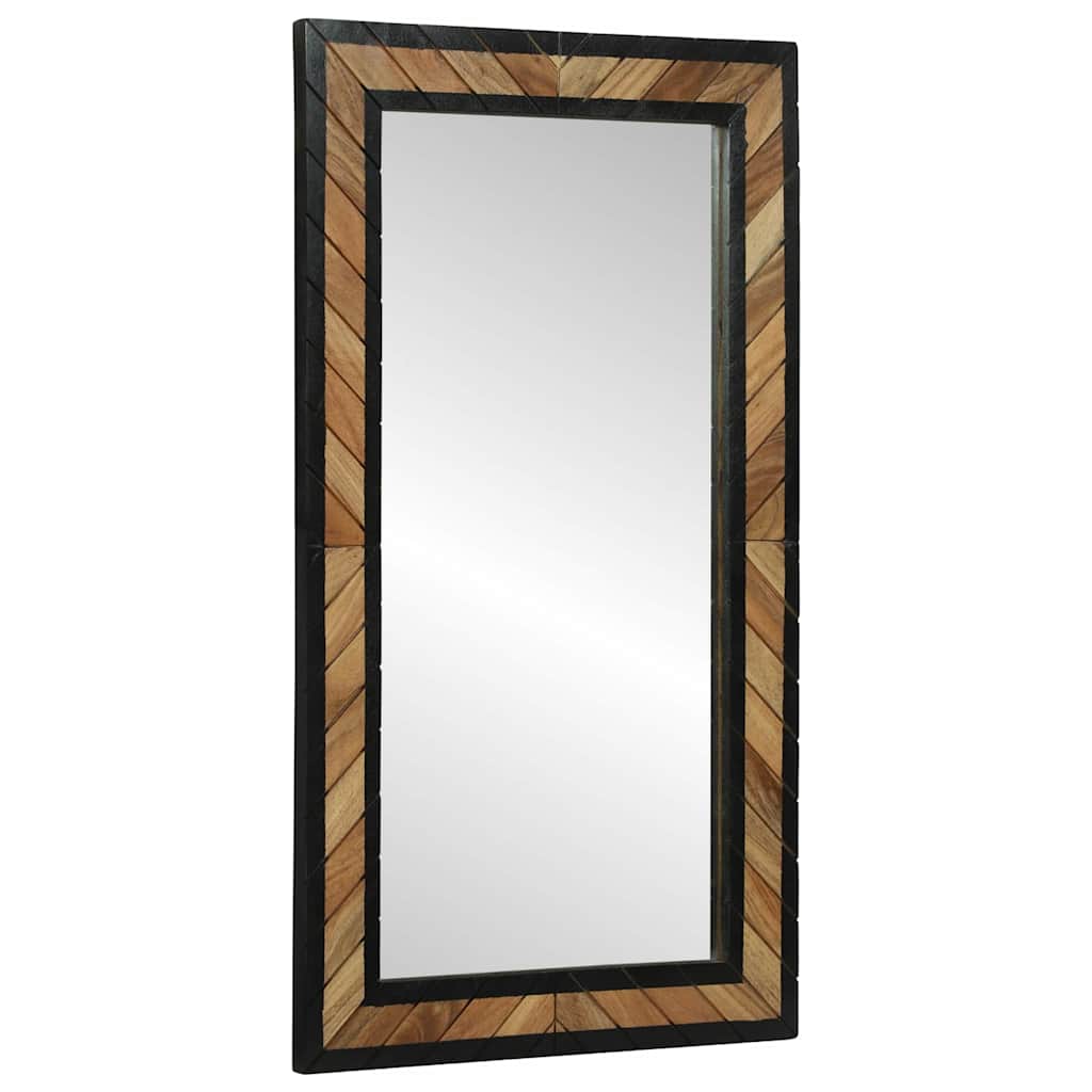 Wandspiegel Zwart en Bruin 50 x 2 x 90 cm Massief Acaciahout