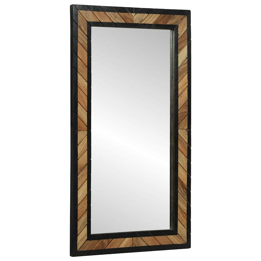Wandspiegel Zwart en Bruin 50 x 2 x 90 cm Massief Acaciahout