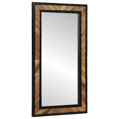 Wandspiegel Zwart en Bruin 50 x 2 x 90 cm Massief Acaciahout