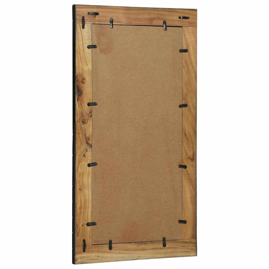 Wandspiegel Zwart en Bruin 50 x 2 x 90 cm Massief Acaciahout