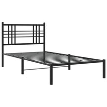 Bedframe met hoofdbord metaal zwart 90x190 cm
