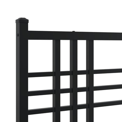 Bedframe met hoofdbord metaal zwart 90x190 cm