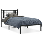 Bedframe metaal zwart 90x190 cm met hoofdbord