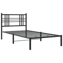 Bedframe met hoofdbord metaal zwart 90x200 cm