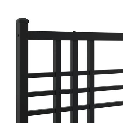 Bedframe met hoofdbord metaal zwart 90x200 cm