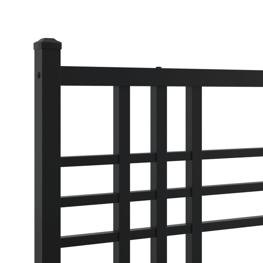 Bedframe met hoofdbord metaal zwart 90x200 cm