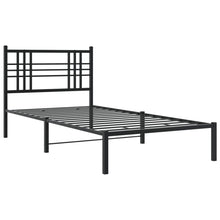Bedframe met hoofdbord metaal zwart 100x190 cm