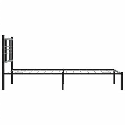 Bedframe met hoofdbord metaal zwart 100x190 cm