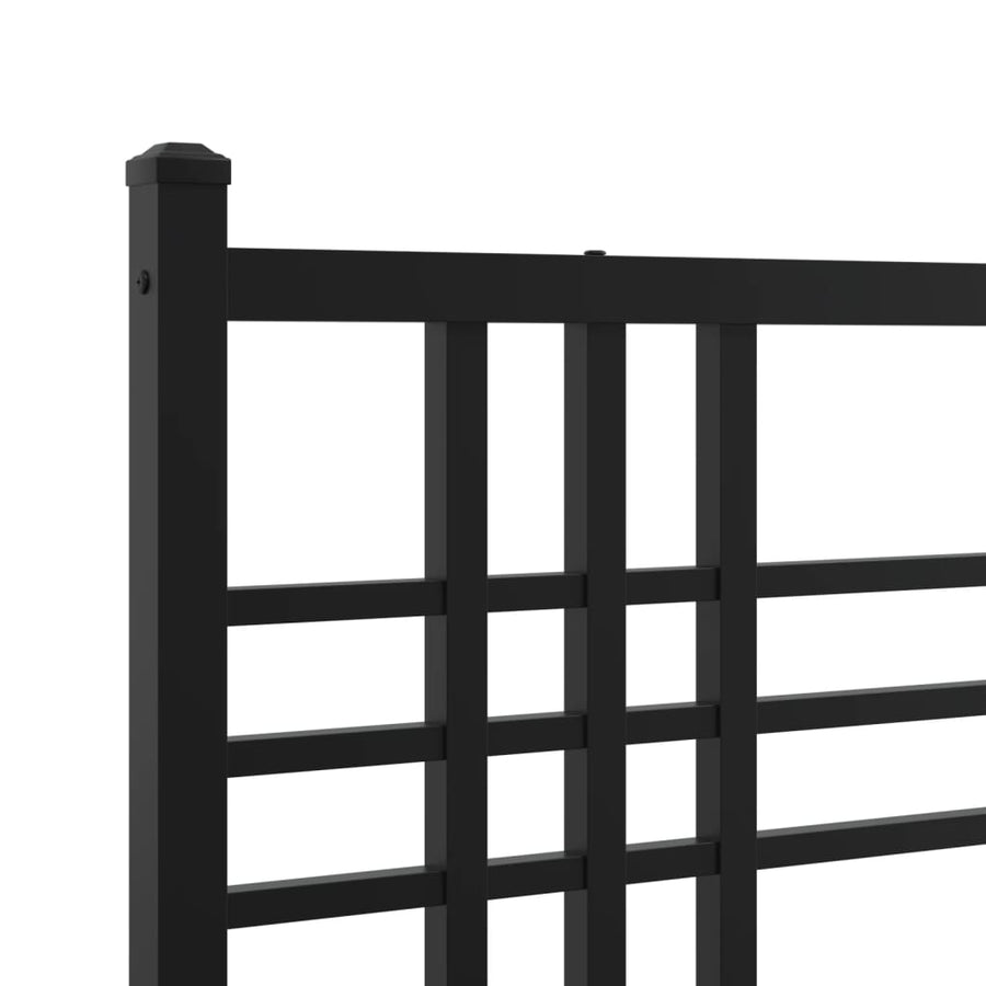 Bedframe met hoofdbord metaal zwart 100x200 cm