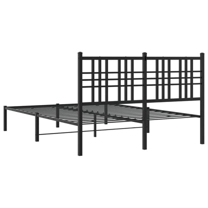 Bedframe met hoofdbord metaal zwart 120x190 cm