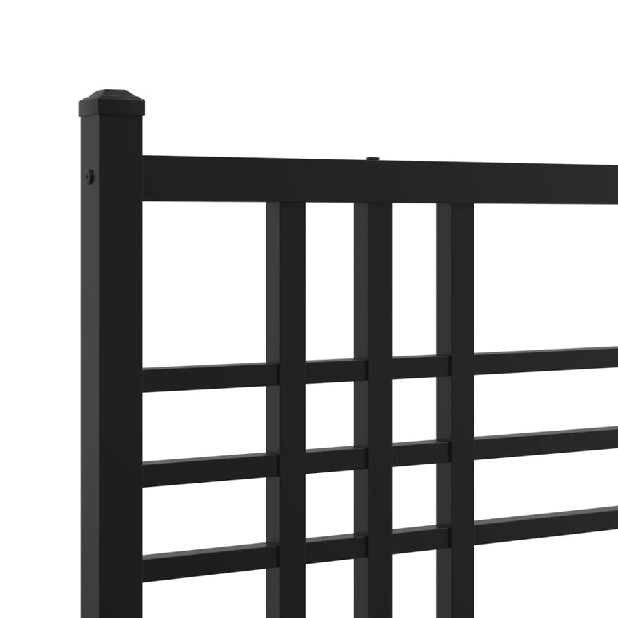 Bedframe met hoofdbord metaal zwart 120x190 cm