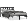 Bedframe met hoofdbord metaal zwart 120x190 cm