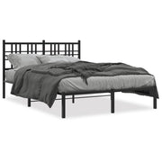 Bedframe metaal zwart 120x200 cm met hoofdbord