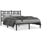 Bedframe metaal zwart 135x190 cm