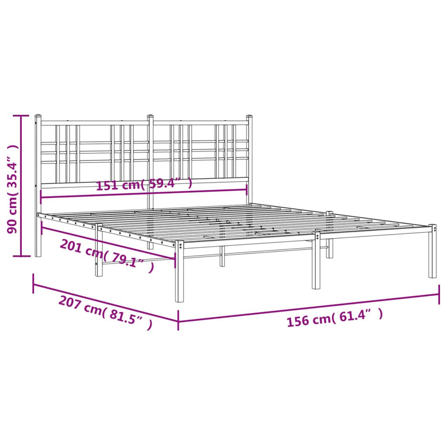Bedframe Metaal 150 x 200 cm