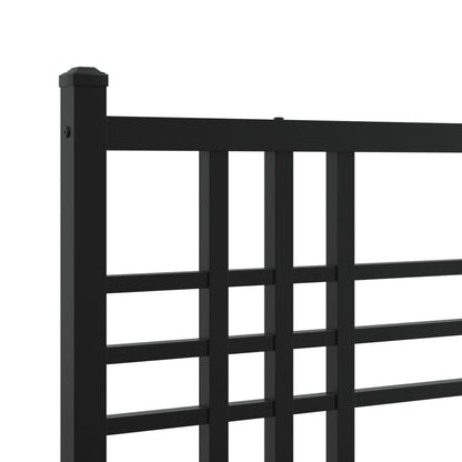 Bedframe met hoofdbord metaal zwart 183x213 cm