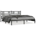Bedframe met hoofdbord metaal zwart 183x213 cm