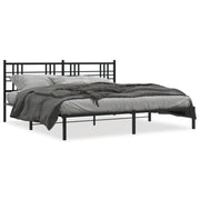 Bedframe metaal zwart 183x213 cm met hoofdbord
