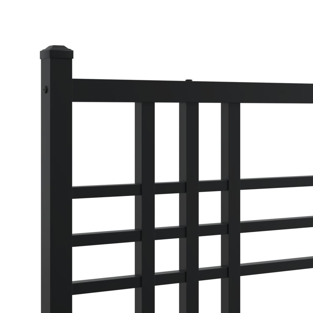 Bedframe met hoofd- en voeteneinde metaal zwart 75x190 cm