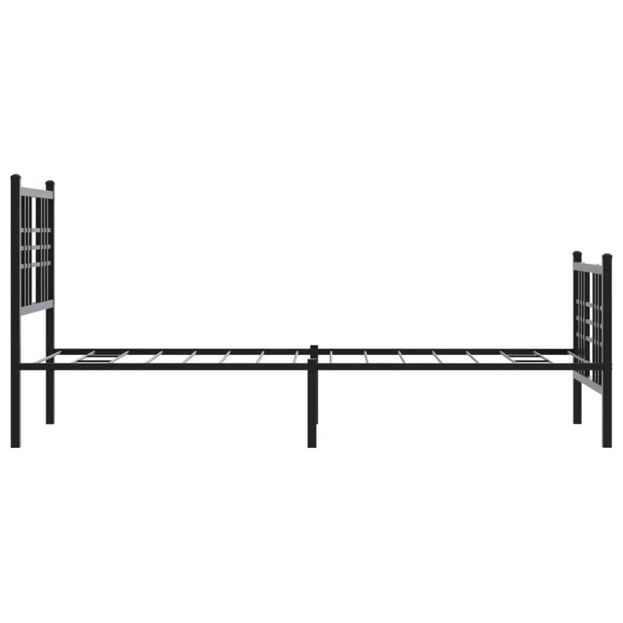 Bedframe Met Hoofd- En Voeteneinde Metaal Zwart 80X200 Cm