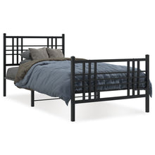 Bedframe Met Hoofd- En Voeteneinde Metaal 90 x 190 cm Zwart