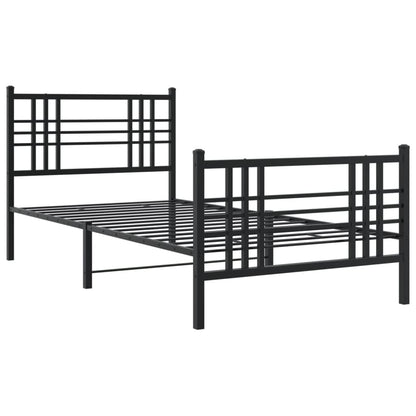 Bedframe Met Hoofd- En Voeteneinde Metaal 90 x 190 cm Zwart