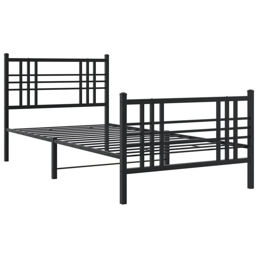 Bedframe Met Hoofd- En Voeteneinde Metaal 90 x 190 cm Zwart