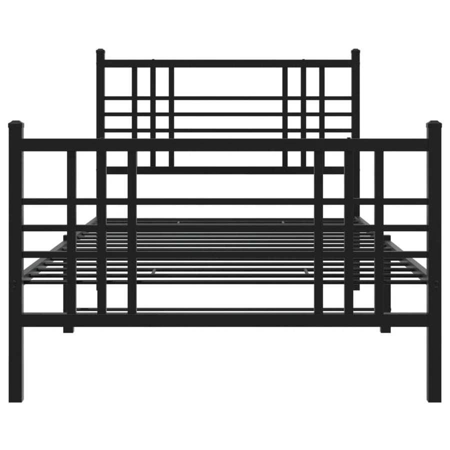 Bedframe Met Hoofd- En Voeteneinde Metaal 90 x 190 cm Zwart