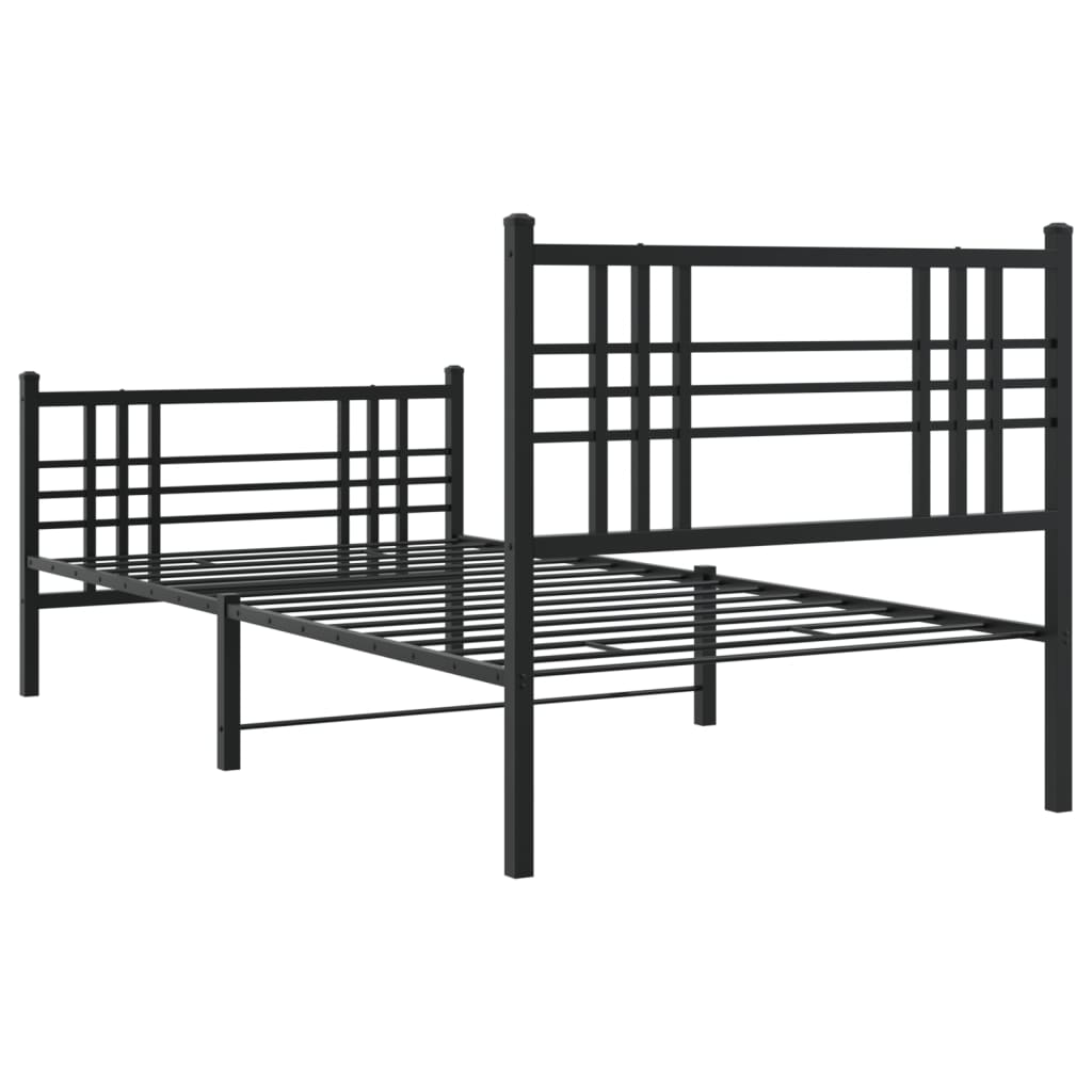 Bedframe Met Hoofd- En Voeteneinde Metaal 90 x 190 cm Zwart