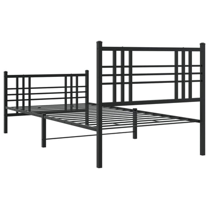 Bedframe Met Hoofd- En Voeteneinde Metaal 90 x 190 cm Zwart