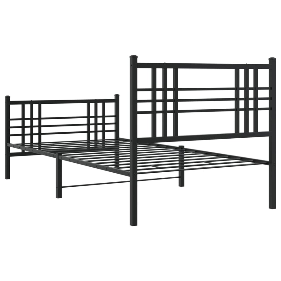 Bedframe Met Hoofd- En Voeteneinde Metaal 90 x 190 cm Zwart