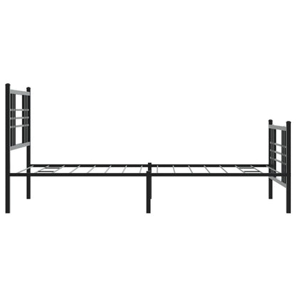 Bedframe met hoofd- en voeteneinde metaal zwart 90x200 cm
