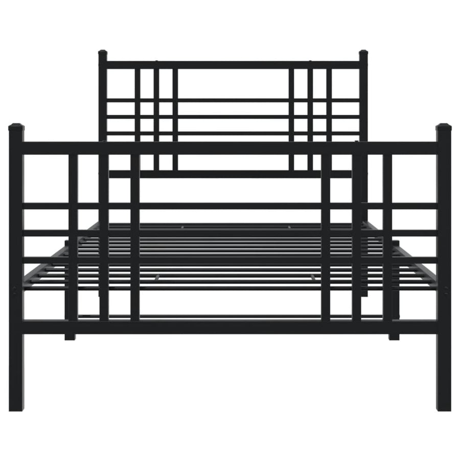 Bedframe met hoofd- en voeteneinde metaal zwart 100x190 cm