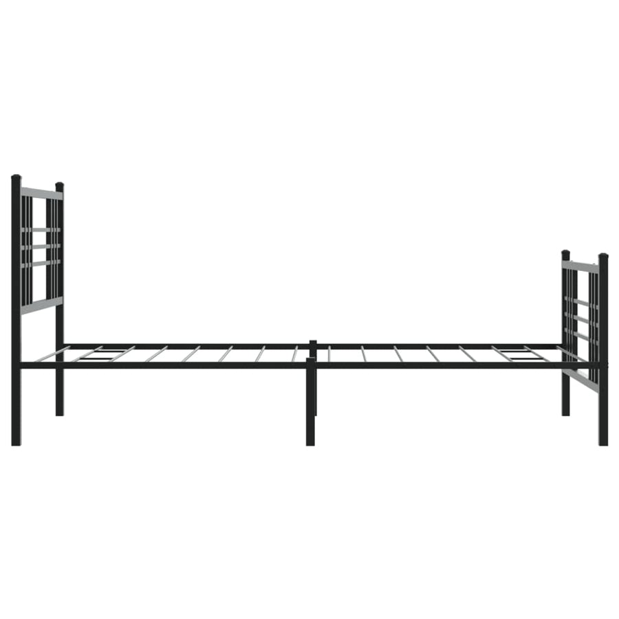 Bedframe met hoofd- en voeteneinde metaal zwart 100x190 cm