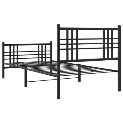 Bedframe met hoofd- en voeteneinde metaal zwart 100x190 cm