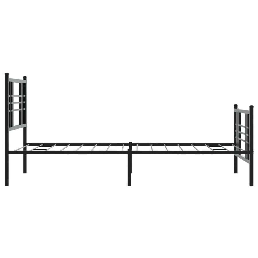 Bedframe met hoofd- en voeteneinde metaal zwart 100x200 cm