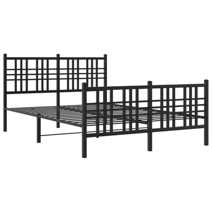 Bedframe met hoofd- en voeteneinde metaal zwart 120x190 cm
