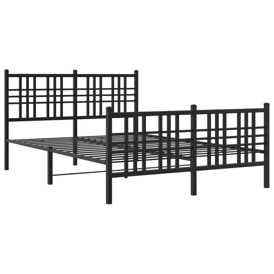 Bedframe met hoofd- en voeteneinde metaal zwart 120x190 cm