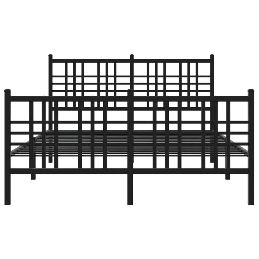Bedframe met hoofd- en voeteneinde metaal zwart 120x190 cm