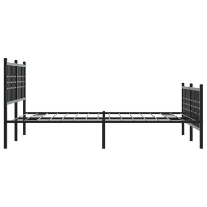 Bedframe met hoofd- en voeteneinde metaal zwart 120x190 cm