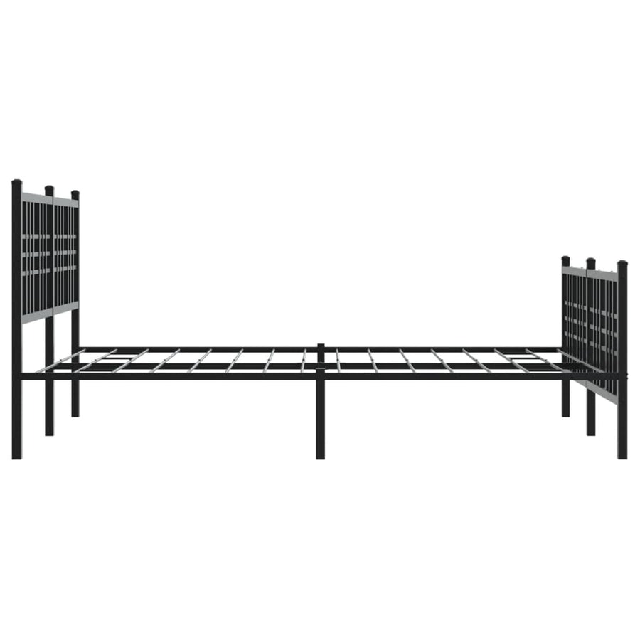 Bedframe met hoofd- en voeteneinde metaal zwart 120x190 cm